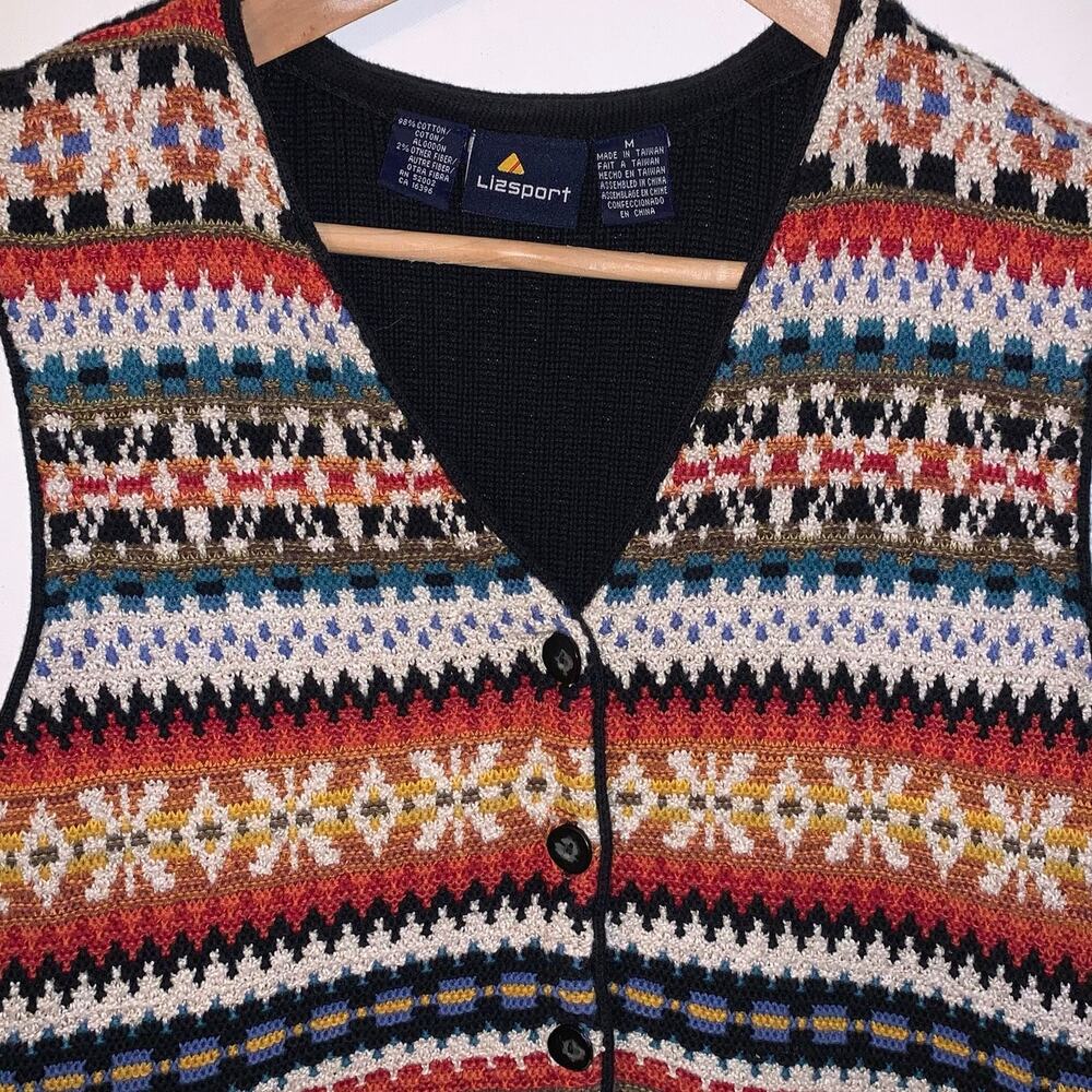 Liz Sport Sweater Vest Vintage sz M - Picture 5 of 10